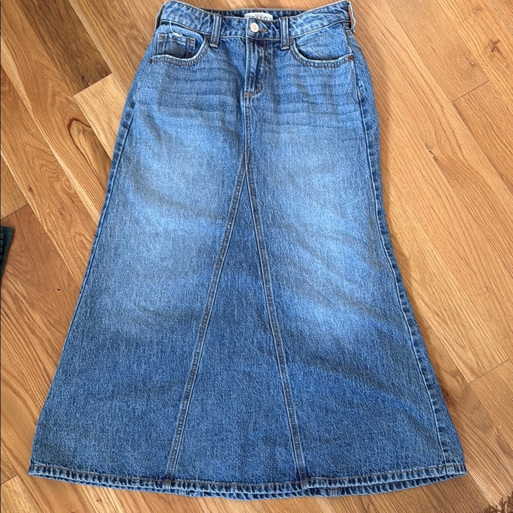 Cello Blue A-Line Denim Skirt